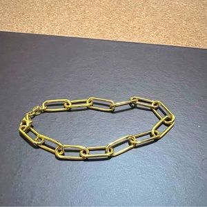 14K gold plated paperclip chain bracelet